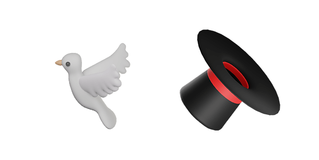 Dove & Magic Hat 3D Cursor