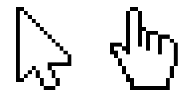 Black and White Pixel Animated Cursor