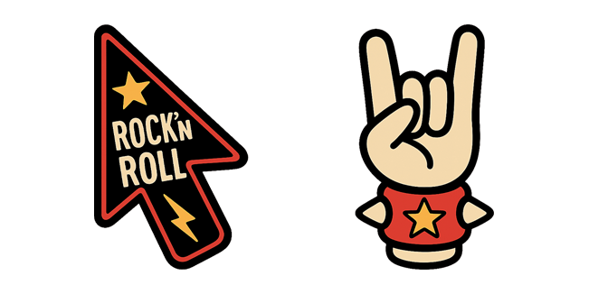 Rock-n-Roll Arrow & Hand Cursor