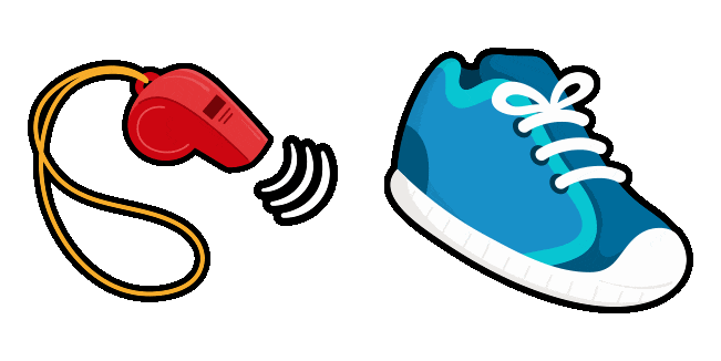 School Whistle & Sneakers Animated Cursor