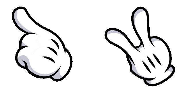 Mickey Mouse Hand Victory Animated Cursor