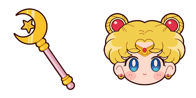 Sailor Moon Chibi Sailor Moon Wand & Face Cursor