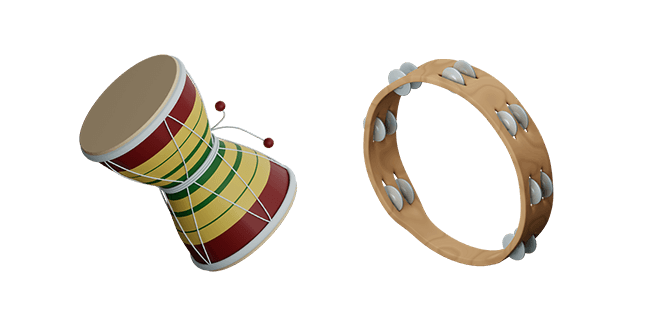 Damru Drum & Tambourine 3D Cursor