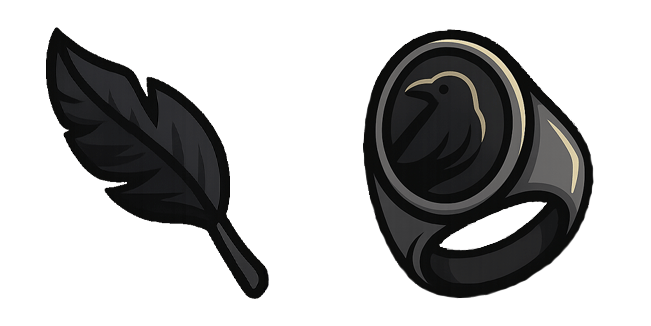 Gothic Raven Feather & Ring Cursor