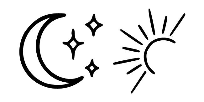 Tattoo Minimalist Moon & Sun Cursor