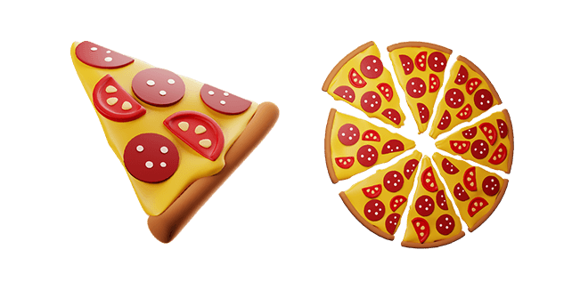 Pepperoni Pizza Slice & Sliced Pizza 3D Cursor