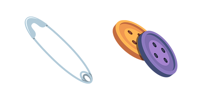 Safety Pin & Sewing Buttons Cursor