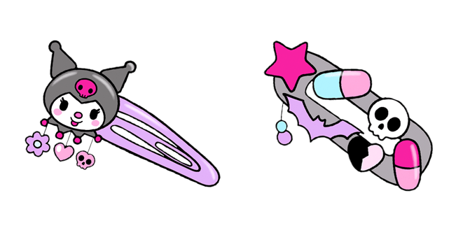 Goth Kuromi Hair Clip Cursor