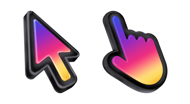 3D Insta Black Stroke Mac Cursor
