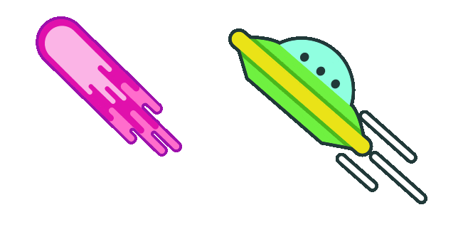 UFO & Meteorite Animated Cursor