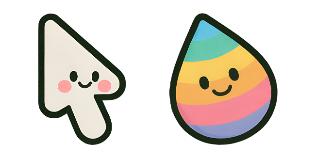 Kawaii Arrow & Rainbow Drop Cursor