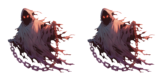 Creepy Ghost With Chains Animated Cursor
