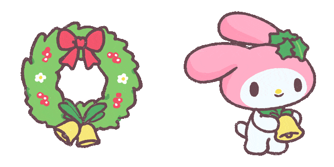 Sanrio Christmas My Melody & Wreath Animated Cursor