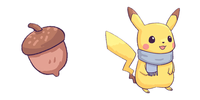 Pokemon Fall Pikachu & Acorn Cursor