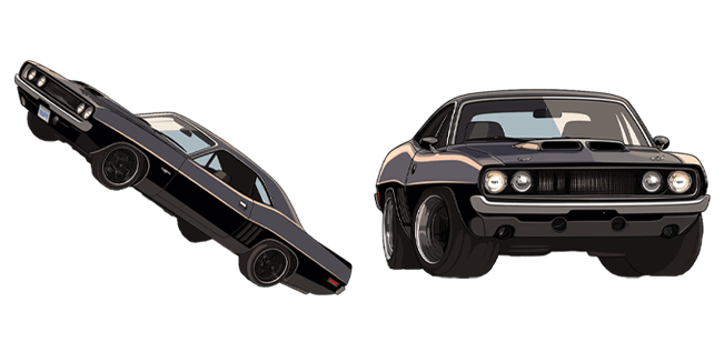 Stunning Black Plymouth Barracuda Cursor