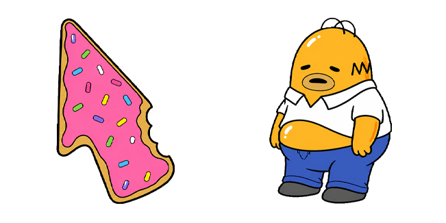 Tired Homer Gudetama & Sprinkle Donut Arrow Cursor