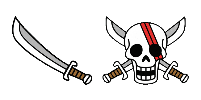 One Piece Red-Haired Shanks Jolly Roger Animated Cursor