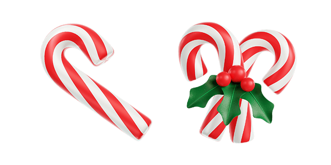 Candy Canes 3D Cursor