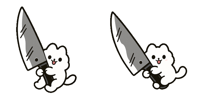 Cute Cat with Knife Animated Cursor