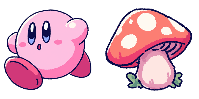 Running Kirby & Mushroom Cursor
