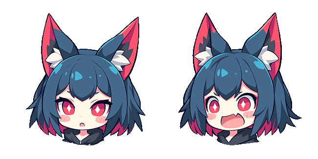 Chibi Funny Girl With Ears Animated Cursor