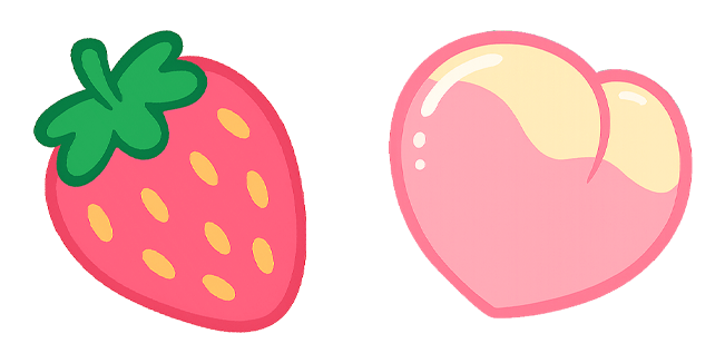 Kawaii Strawberry & Pink Heart Cursor