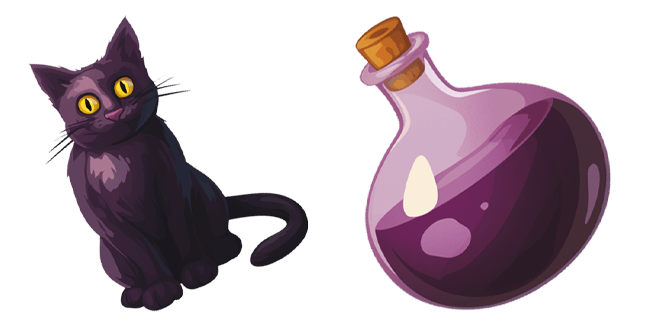 Witchcraft Cat & Potion Cursor