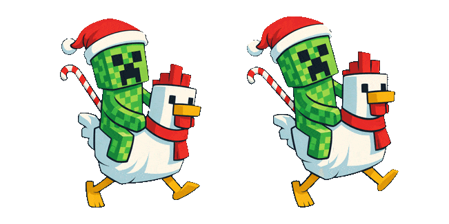 Minecraft Christmas Chicken Jockey Animated Cursor