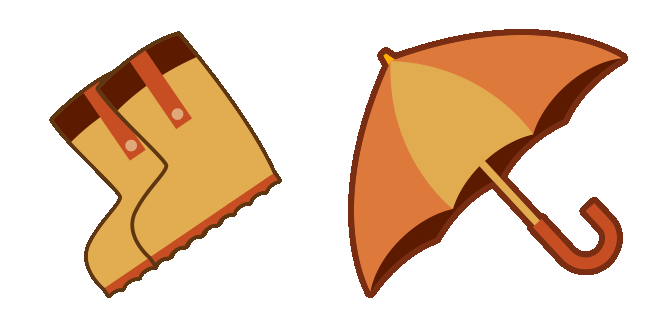 Fall Aesthetic Boots & Umbrella Animated Cursor