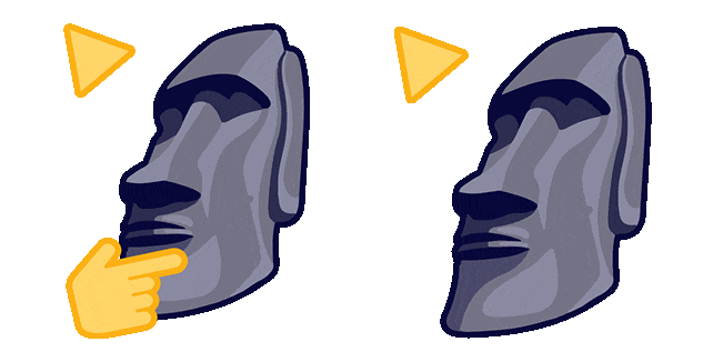 Moai Stone Face Thinking Meme Animated Cursor