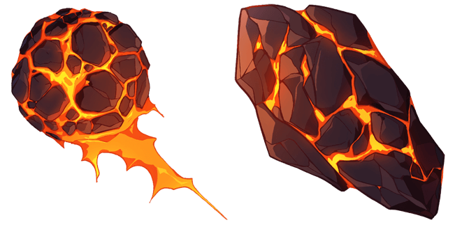Flaming Lava Rock Cursor