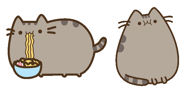 Pusheen Eating Noodles Animated Cursor