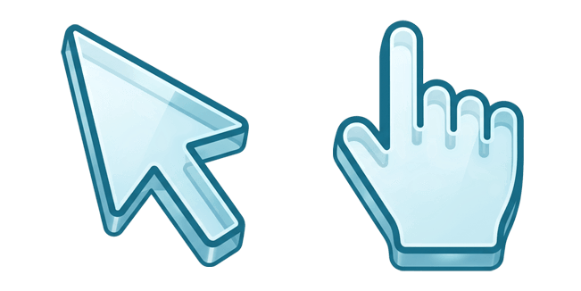 Blue Transparent Glass 3D Cursor