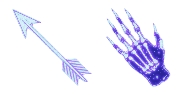 Neon X-ray Arrow & Skeleton Hand Cursor