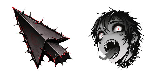 Dark Anime Ghotic Girl & Spiked Arrow Cursor