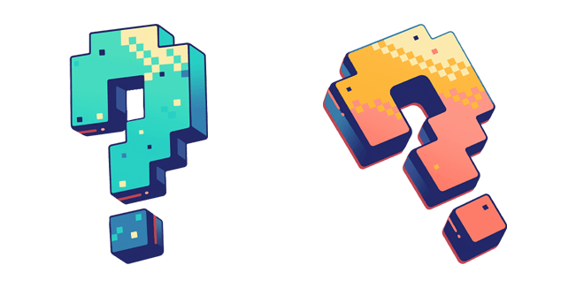Gradient Pixel Question Mark Cursor