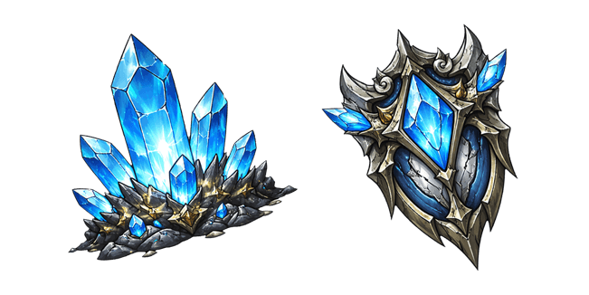 Blue Crystal Shield & Cluster Cursor