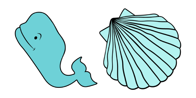 VSCO Girl Whale & Sea Shell Cursor