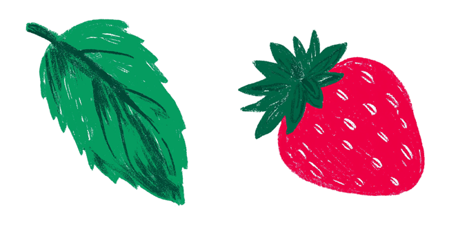 Green Leaf & Red Strawberry Cursor