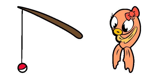Cuphead Angel & Fishing Rod Animated Cursor