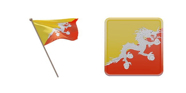 Kingdom of Bhutan Flag 3D Cursor