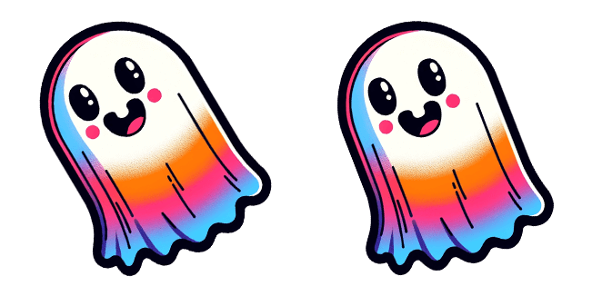 Cute Rainbow Ghost Cursor