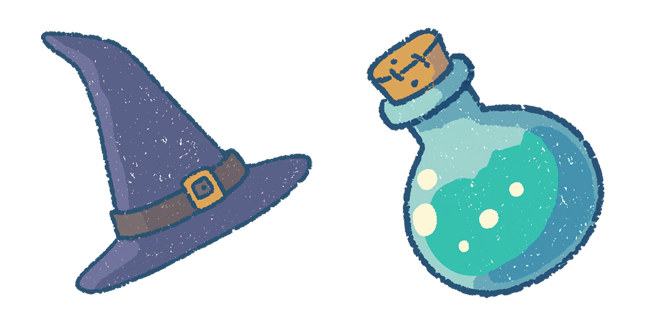 Witch Hat & Magic Potion Halloween Cursor