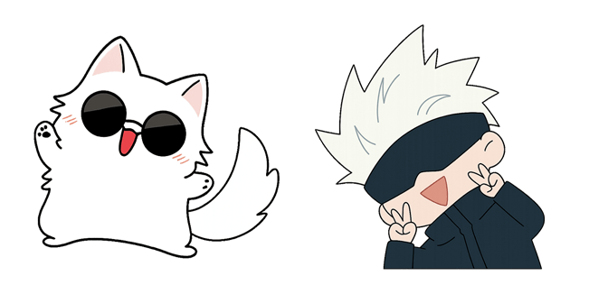 Jujutsu Kaisen Gojo Cat & Chibi Satoru Gojo Cursor