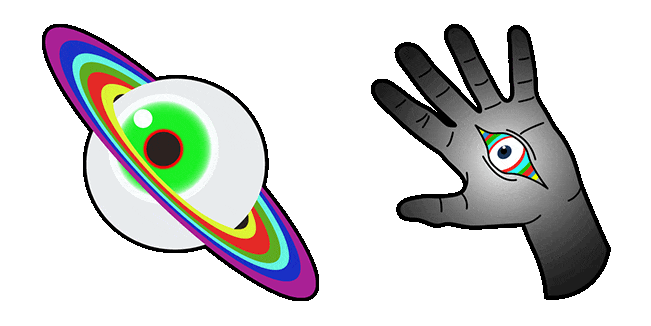 Weirdcore Aesthetic Eye Planet & Pulm Animated Cursor