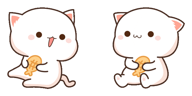Mochi Peach Cat Eating Pancake Animated Cursor
