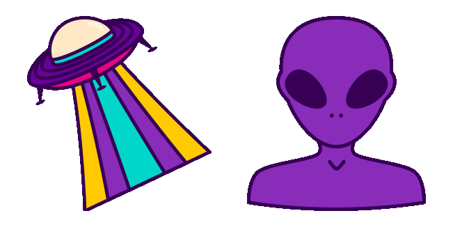 Weirdcore Aesthetic UFO & Alien Animated Cursor