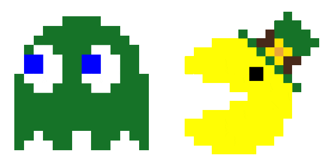 Pac-Man St. Patrick's Day Ghost & Leprechaun Animated Cursor
