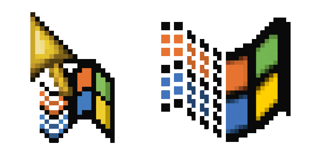 Windows 95/98 Arrow & Logo Animated Cursor