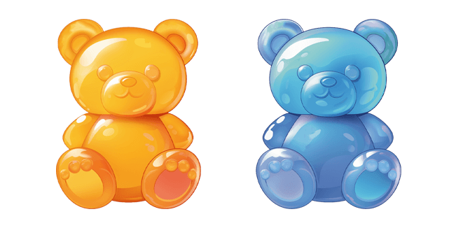Orange & Blue Gummy Bear Cursor